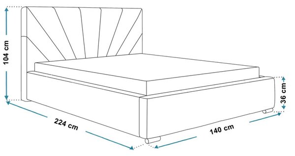 Čalouněná postel BED 9 120x200 světle béžová