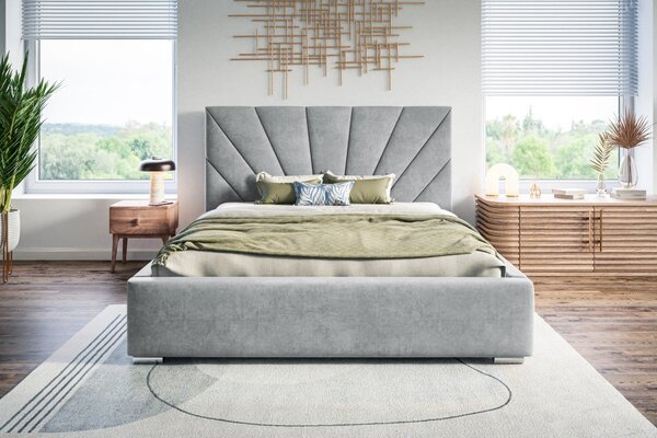 Čalouněná postel BED 9 120x200 světle šedá
