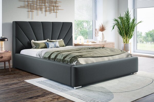 Čalouněná postel BED 9 120x200 tmavě šedá