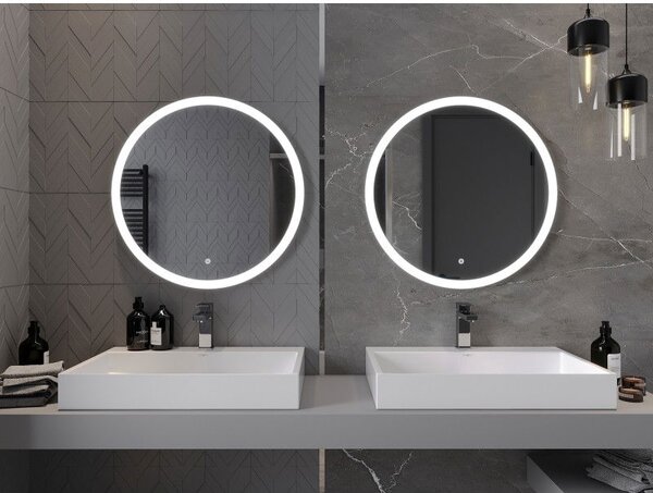 Mexen Oro osvětlené kulaté koupelnové zrcadlo, 70 cm, LED 6000K, antifog - 9824-070-070-611-00