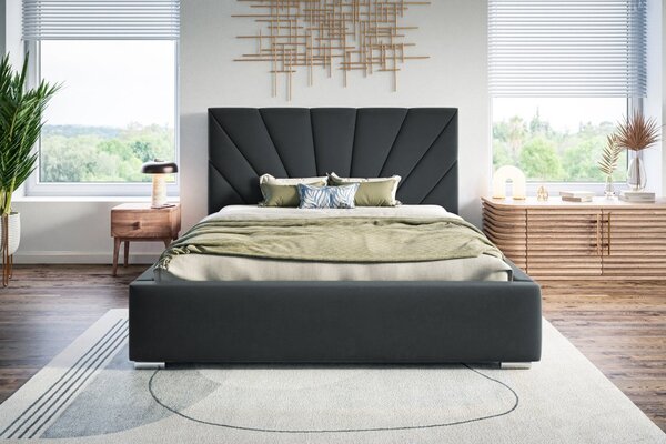 Čalouněná postel BED 9 120x200 tmavě šedá