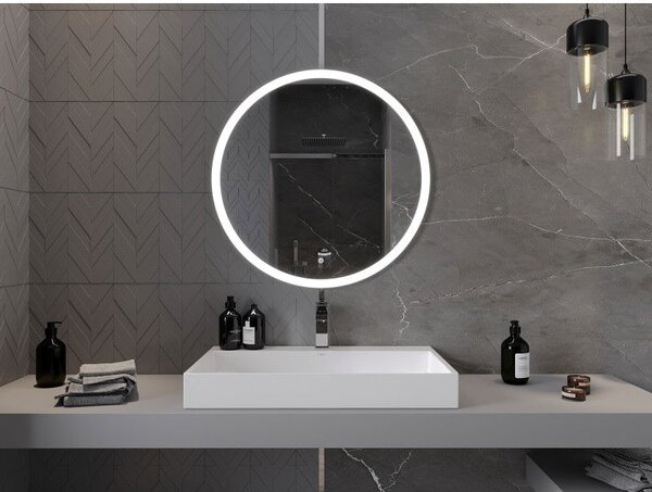 Mexen Oro zrcadlo koupelnové podsvícené, kulaté 80 cm, LED 6000K, proti mlze - 9824-080-080-611-00