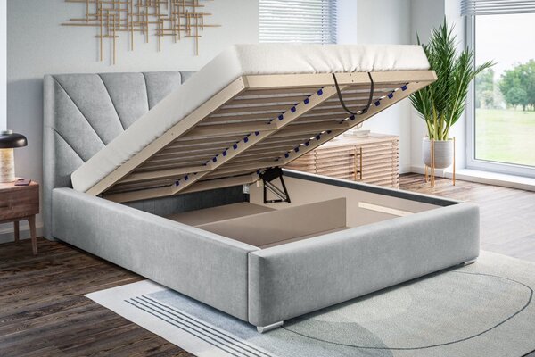 Čalouněná postel BED 9 120x200 světle šedá