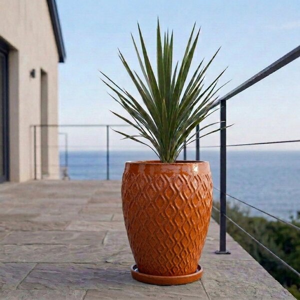 Podmiska pod květináč - Tropická oranžová 17 cm