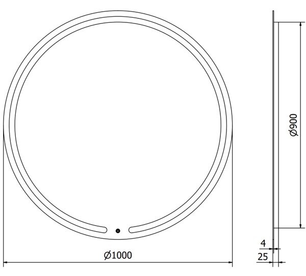 Mexen Rose koupelnové zrcadlo s podsvícením, kulaté 100 cm, LED 6000K, antifog - 9810-100-100-611-00
