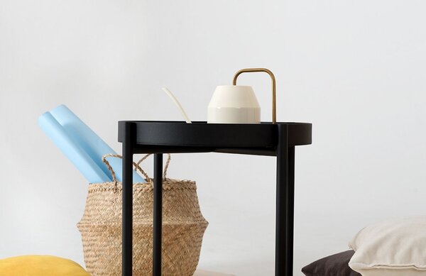 Nordic Design Černý kovový odkládací stolek Nollan 40 cm II