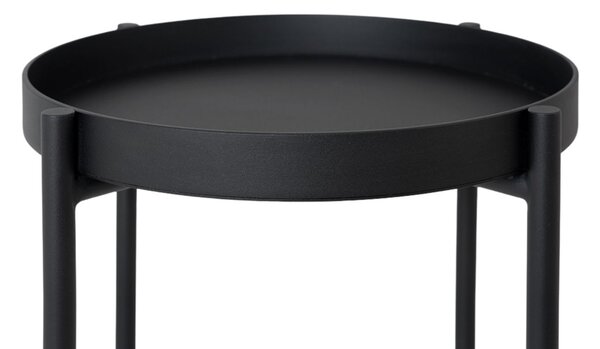 Nordic Design Černý kovový odkládací stolek Nollan 40 cm II