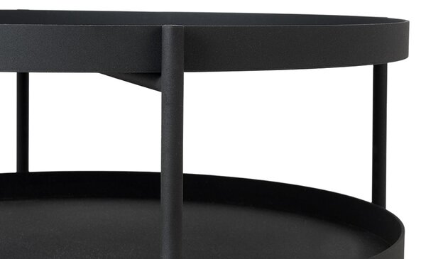 Nordic Design Černý konferenční stolek Nollan 80 cm s policí
