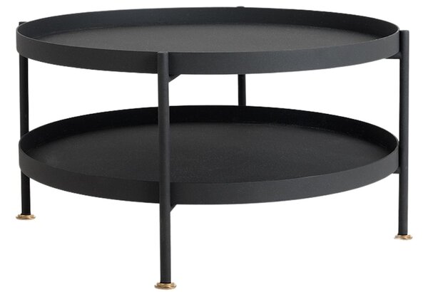 Nordic Design Černý konferenční stolek Nollan 80 cm s policí