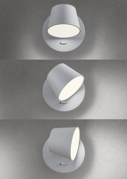 Redo 01-1738 Shaker, bílé nástěnné nastavitelné svítidlo s vypínačem LED 6W 3000K, průměr 11cm
