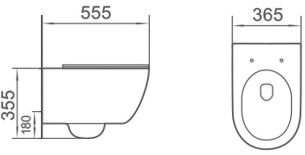 Mexen Carmen 2.0 WC Mísa Rimless Tornado se sedátkem slow-close slim, duroplast, bílý lesk - 3088L4000T