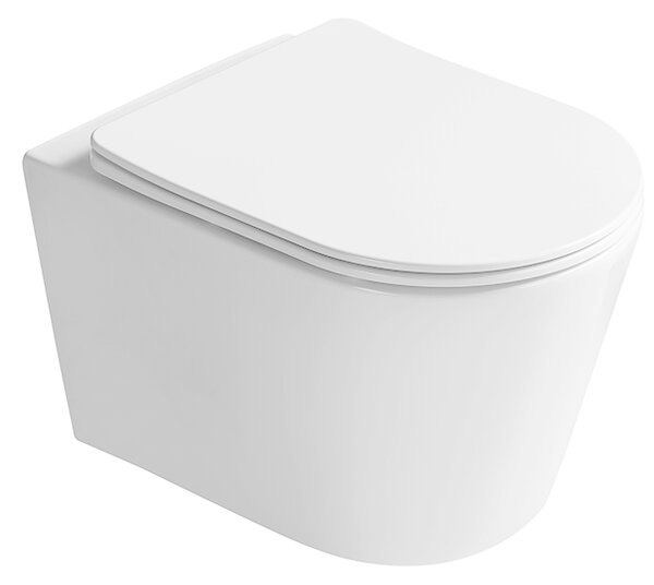 Mexen Rico 2.0 WC Miska Rimless Tornado se zpomalujícím zavíráním, duroplast, lesklá bílá - 3072L4000T
