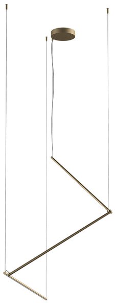 Redo 01-2798 Stick, závěsné svítidlo LED 36W 3000K, stmívatelné, matná mosaz, délka 3x86cm