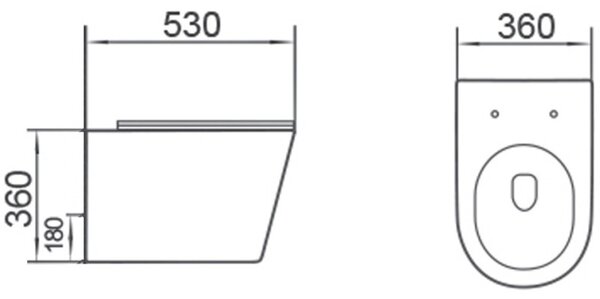 Mexen Rico 2.0 WC Miska Rimless Tornado se zpomalujícím zavíráním, duroplast, lesklá bílá - 3072L4000T