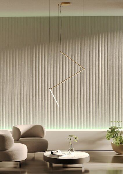 Redo 01-2798 Stick, závěsné svítidlo LED 36W 3000K, stmívatelné, matná mosaz, délka 3x86cm