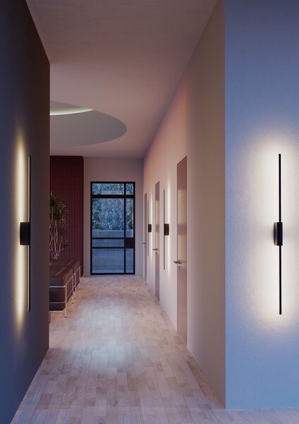 Redo 01-2791 Stick, nástěnné svítidlo se stmívačem LED 24W 3000K, černá, délka 115cm