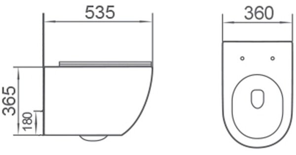 Mexen Lena 2.0 WC mísa Rimless se sklápěcí slim sedátkem, duroplast, bílý lesk - 3022L4000