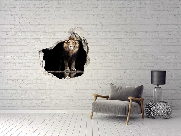 Díra 3D fototapeta na stěnu Portrét lva nd-p-118199528