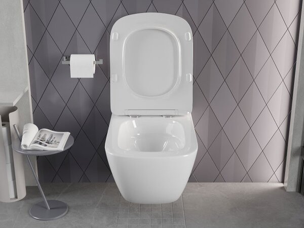 Mexen Timo WC mísa Rimless Tornado s pomalou sedátkem slim, duroplast, bílý lesk - 30650200T