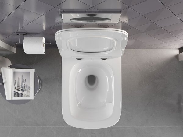 Mexen Timo WC mísa Rimless Tornado s pomalou sedátkem slim, duroplast, bílý lesk - 30650200T