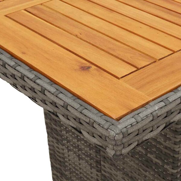 9dílný zahradní bistro set s poduškami šedý polyratan 3277259