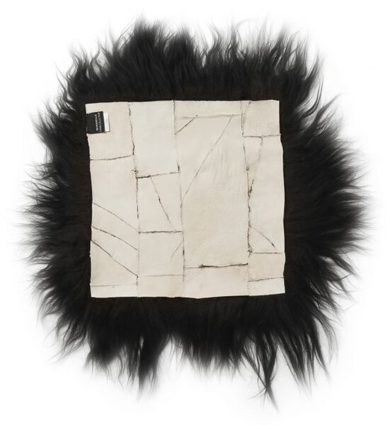 Skinnwille Home Collection Kožešina na židli Molly, černá, patchwork, 37x37 cm