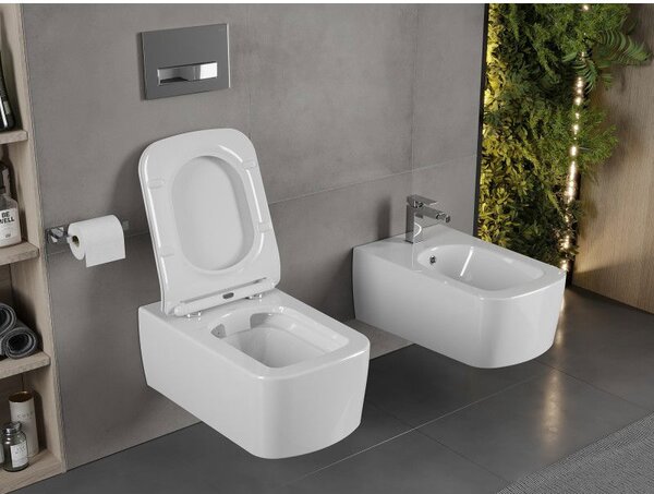 Mexen York WC mísa Rimless se slim sedátkem, duroplast, bílý lesk - 30114000