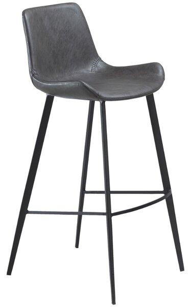 ​​​​​Dan-Form Tmavě šedá koženková barová židle DAN-FORM Hype 75 cm