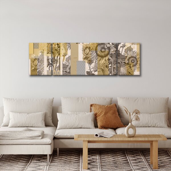 Obraz - Koláž se slunečnicemi (170x50 cm)