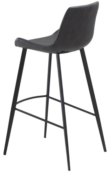 ​​​​​Dan-Form Tmavě šedá koženková barová židle DAN-FORM Hype 75 cm