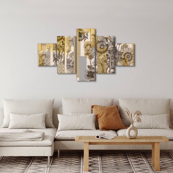 Obraz - Koláž se slunečnicemi (125x70 cm)