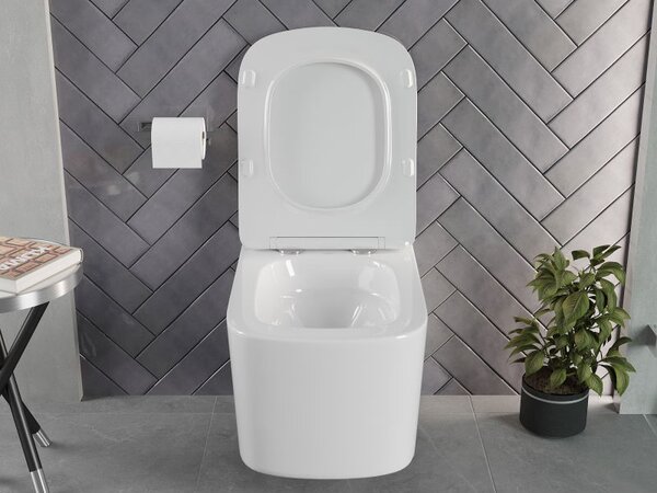 Mexen Vivo miska wc Rimless Tornado s pomalu padací deskou slim, duroplast, bílý lesk - 30610200T