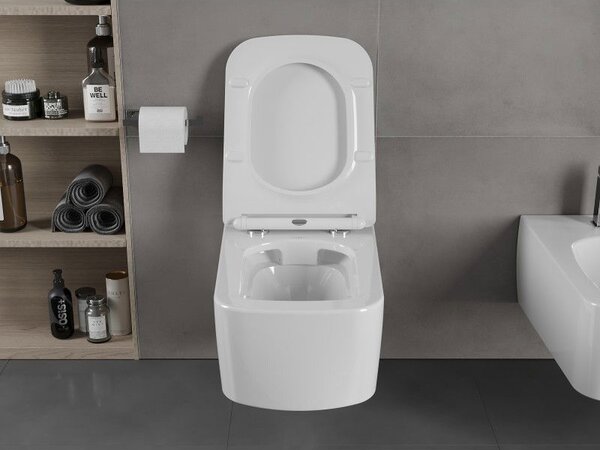 Mexen York WC mísa Rimless se slim sedátkem, duroplast, bílý lesk - 30114000