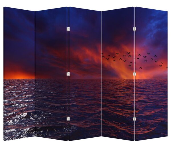 Paraván - Moře s ptáky (210x170 cm)