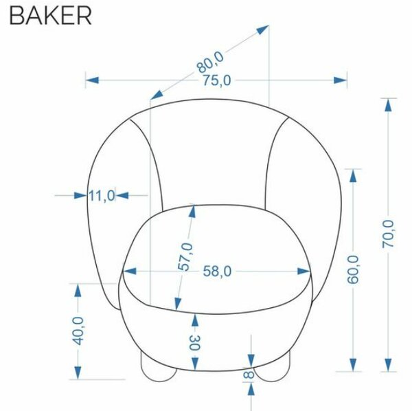 Halmar Křeslo BAKER béžové / ořech