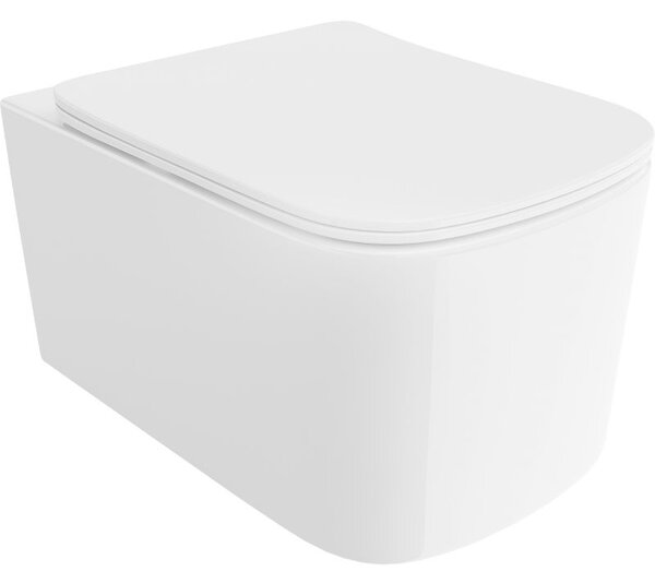 Mexen Vivo miska wc Rimless Tornado s pomalu padací deskou slim, duroplast, bílý lesk - 30610200T