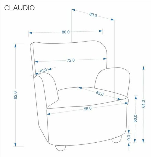 Halmar Čalouněné relaxační křeslo CLAUDIO krémové