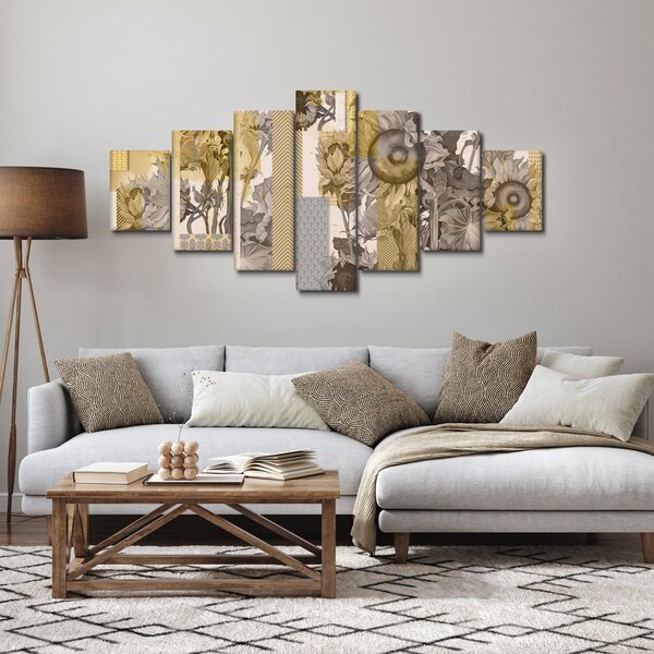 Obraz - Koláž se slunečnicemi (210x100 cm)