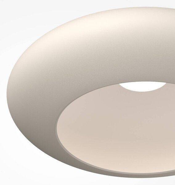 Maytoni LED stropní svítidlo Aros, bílé, Ø 40 cm, kov, 3 000 K, Bílá / opál, Obývací pokoj / jídelna, Hliník