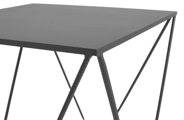 Nordic Design Černý kovový konferenční stolek Deryl 60x60 cm