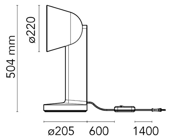 Flos F1633035 Céramique Side, červená keramická lampa se stmívačem, 1x8W E27, výška 50,4cm