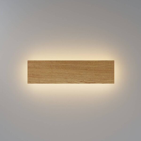 Maytoni LED nástěnné světlo BASIC TEXTURE, dřevo, šířka 30 cm,, Světlé dřevo, Obývací pokoj / jídelna, Dřevo, Moderní