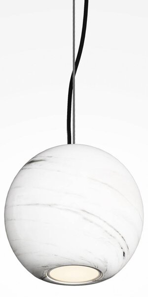 Maytoni Závěsné světlo BASIC TEXTURE, bílé, Ø 12 cm, mramor, GU10, stmívatelný, Bílá / opál, Obývací pokoj / jídelna, Kámen, Moderní, Koule