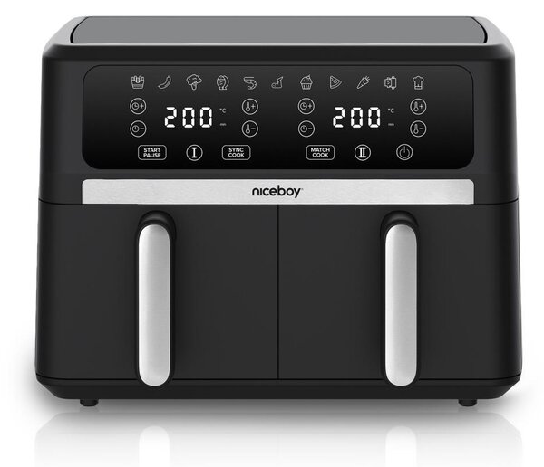 Niceboy AirFryer DUO - Duální horkovzdušná fritéza 9 l 2400W/230V