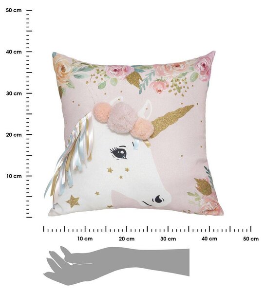 DekorStyle Dekorační polštář Unicorn růžový