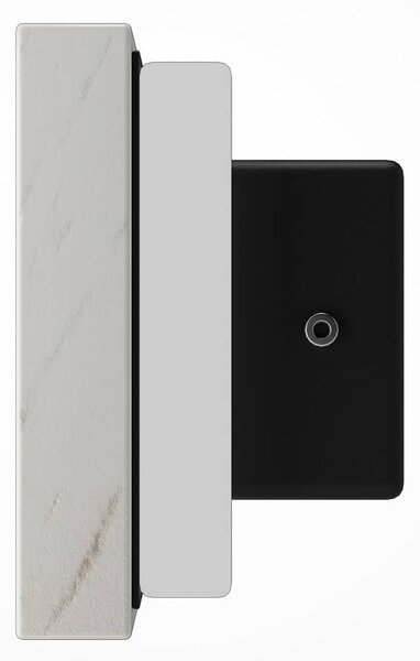 Maytoni LED nástěnné světlo BASIC TEXTURE, bílá, šířka 30 cm, mramor, 3 000 K, Bílá / opál, Obývací pokoj / jídelna, Kámen, Moderní