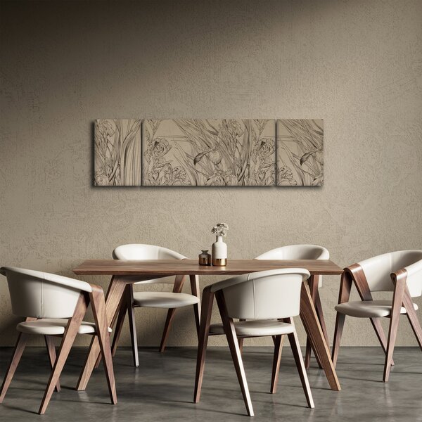 Obraz - Obrysy rostlin (170x50 cm)