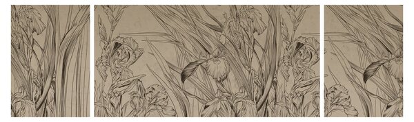 Obraz - Obrysy rostlin (170x50 cm)