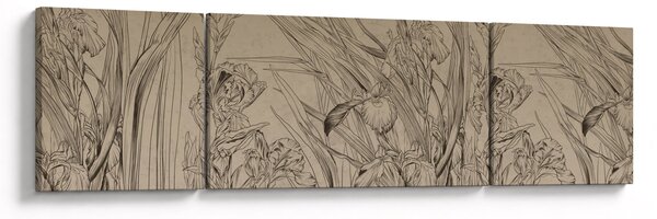 Obraz - Obrysy rostlin (170x50 cm)