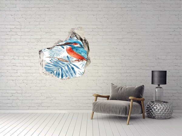 Díra 3D fototapeta nálepka Rostliny a pták nd-p-119518845